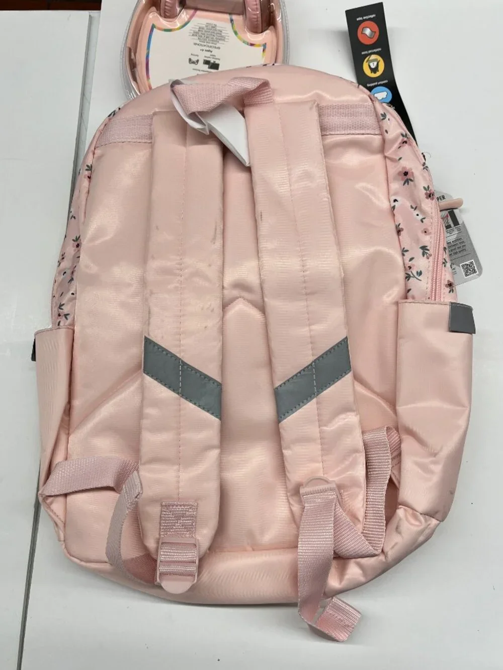 NEW Locker Club Kids' 16L Nylon Backpack with Headphone Pencil Pouch in Pink